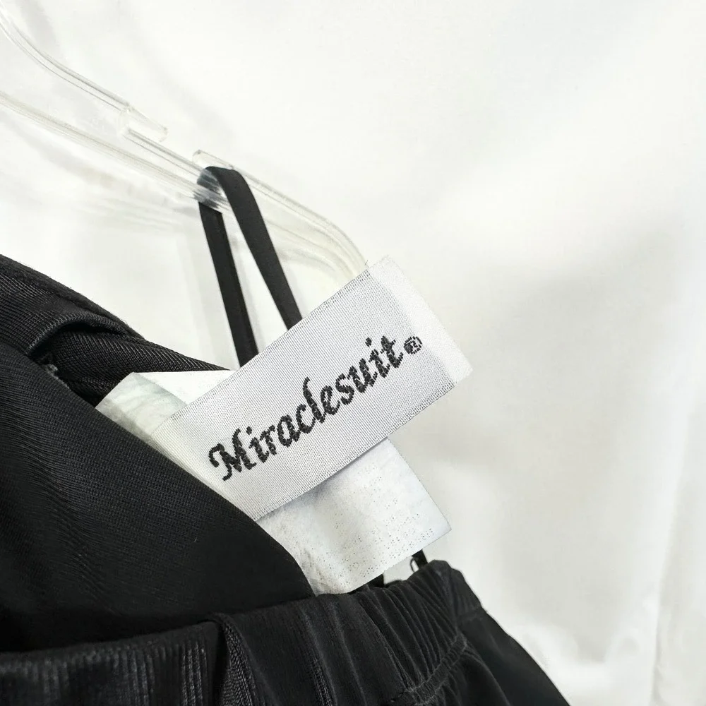 Miraclesuit Black One Piece Swimsuit Ruched Tummy Control Bandeau Tank 348